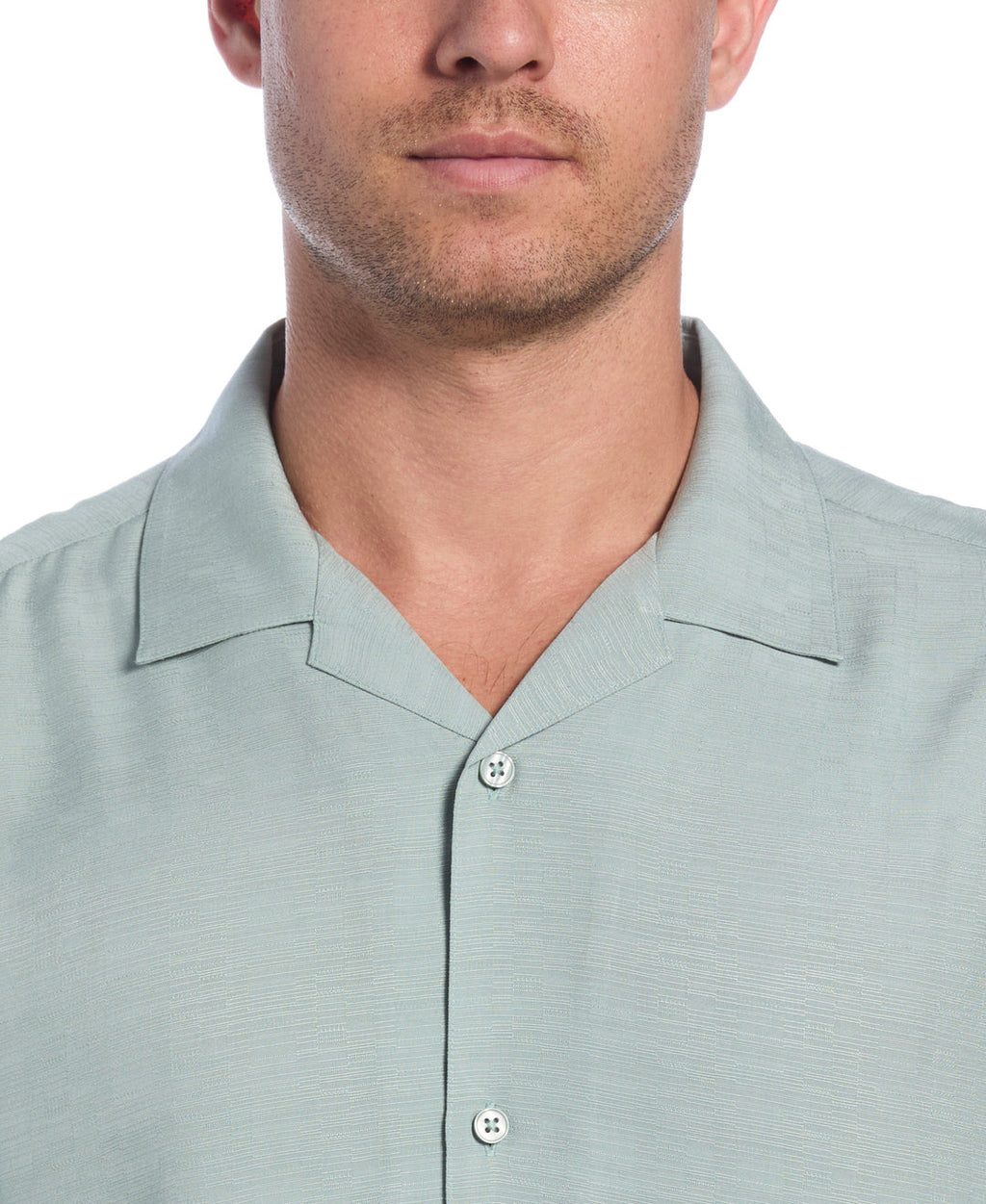 SOLID TEXTURED CUBAN COLLAR SHIRT