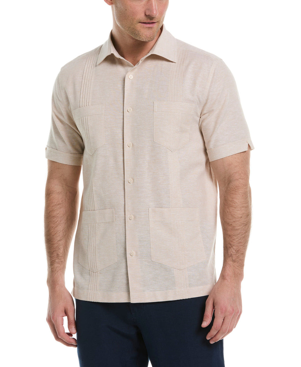 LINEN BLEND 4-POCKET GUAYABERA SHIRT