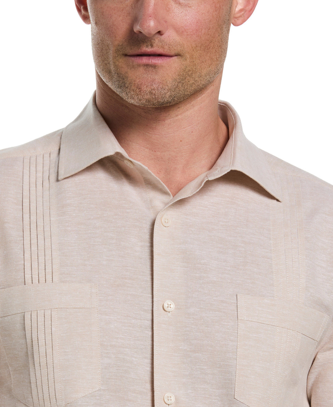 LINEN BLEND 4-POCKET GUAYABERA SHIRT