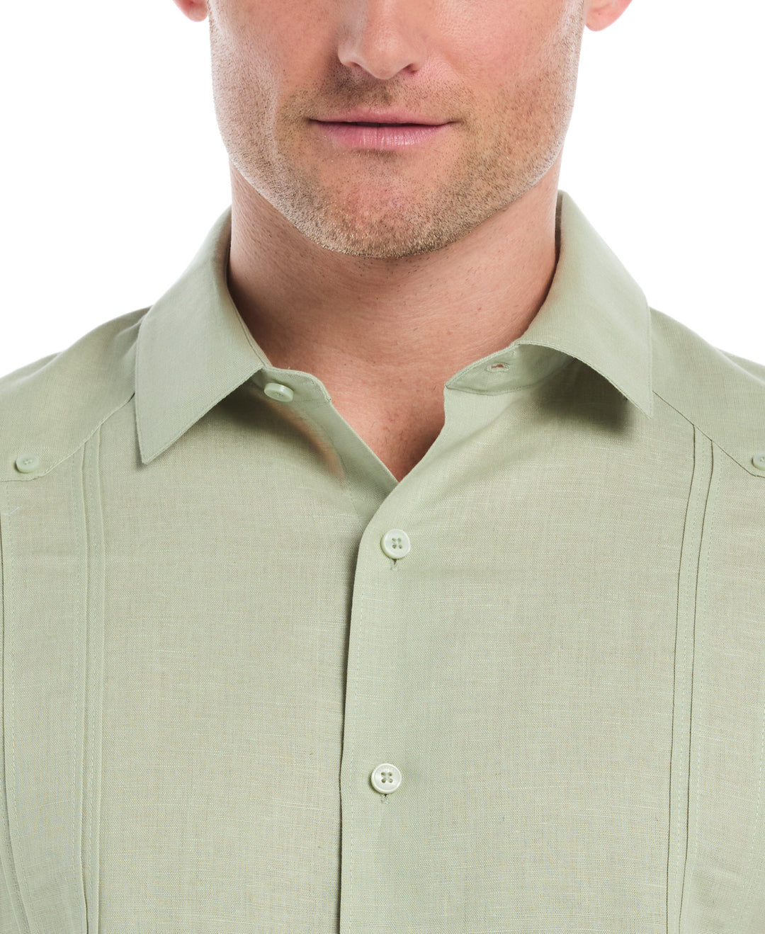 LINEN BLEND NO-POCKET GUAYABERA SHIRT