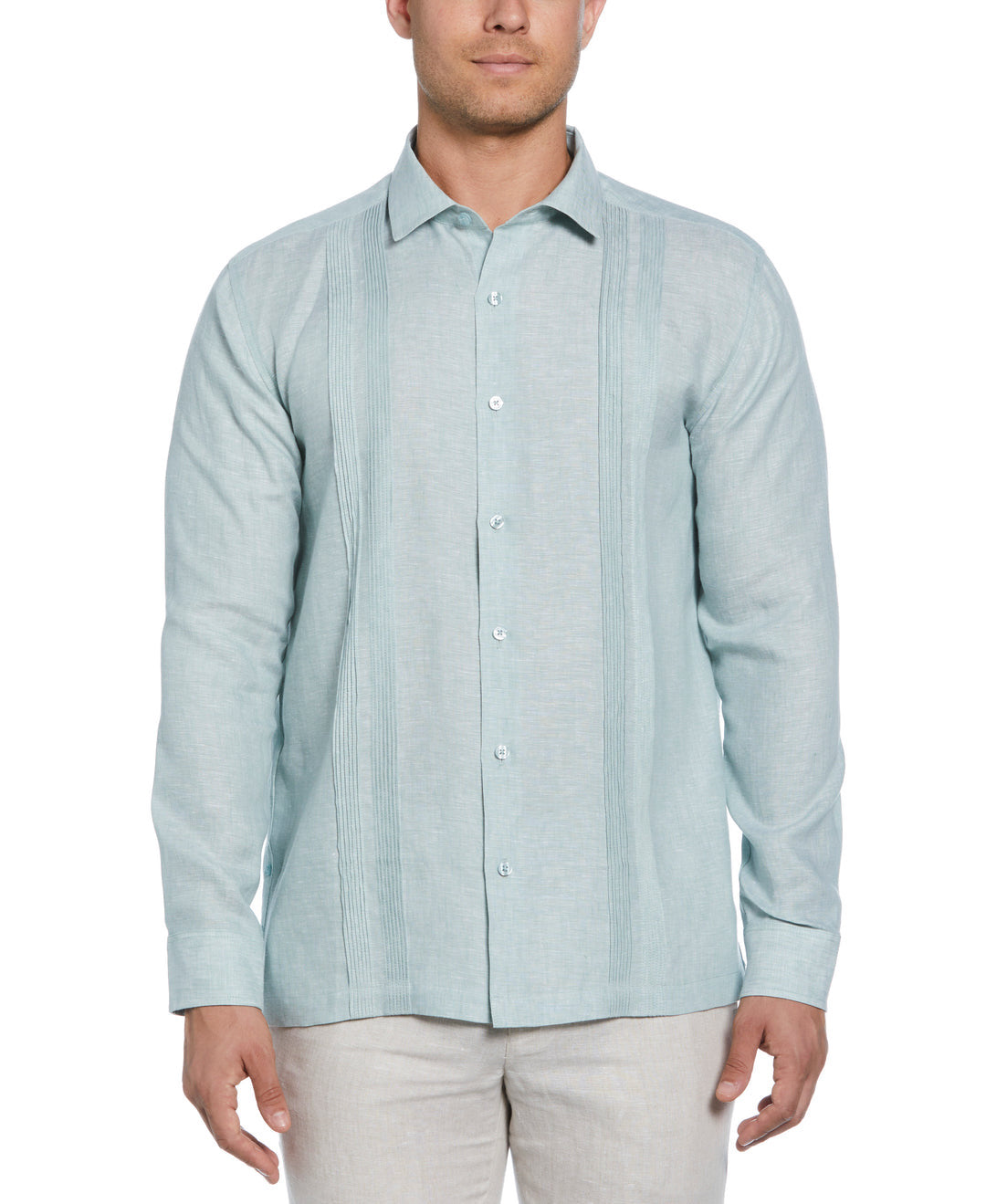 LINEN MULTI-TUCK GUAYABERA SHIRT
