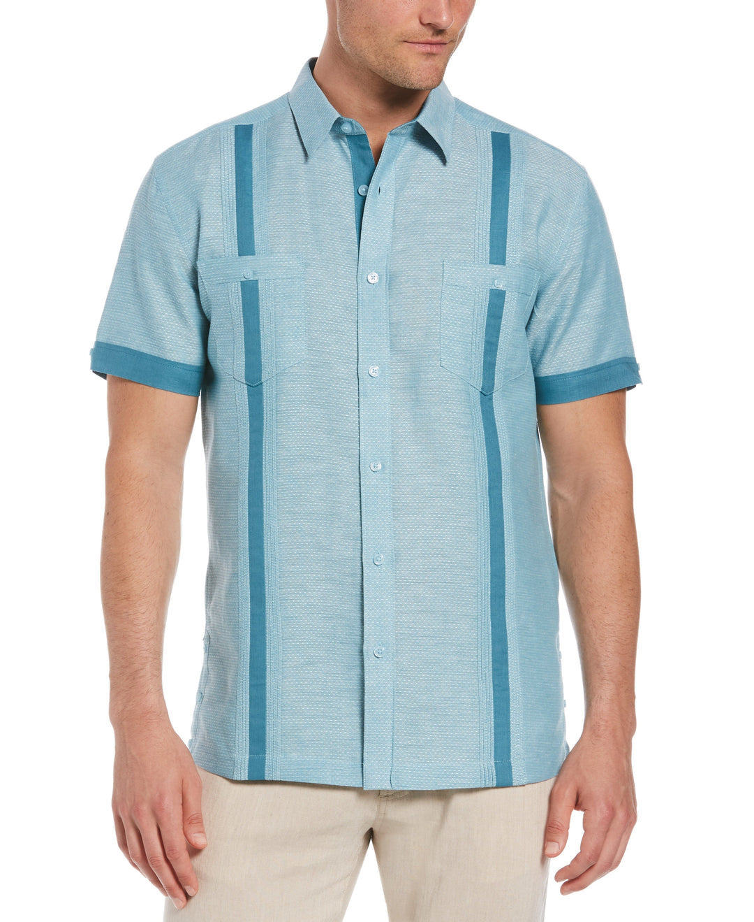 FASHION DOUBLE POCKET GUAYABERA SHIRT