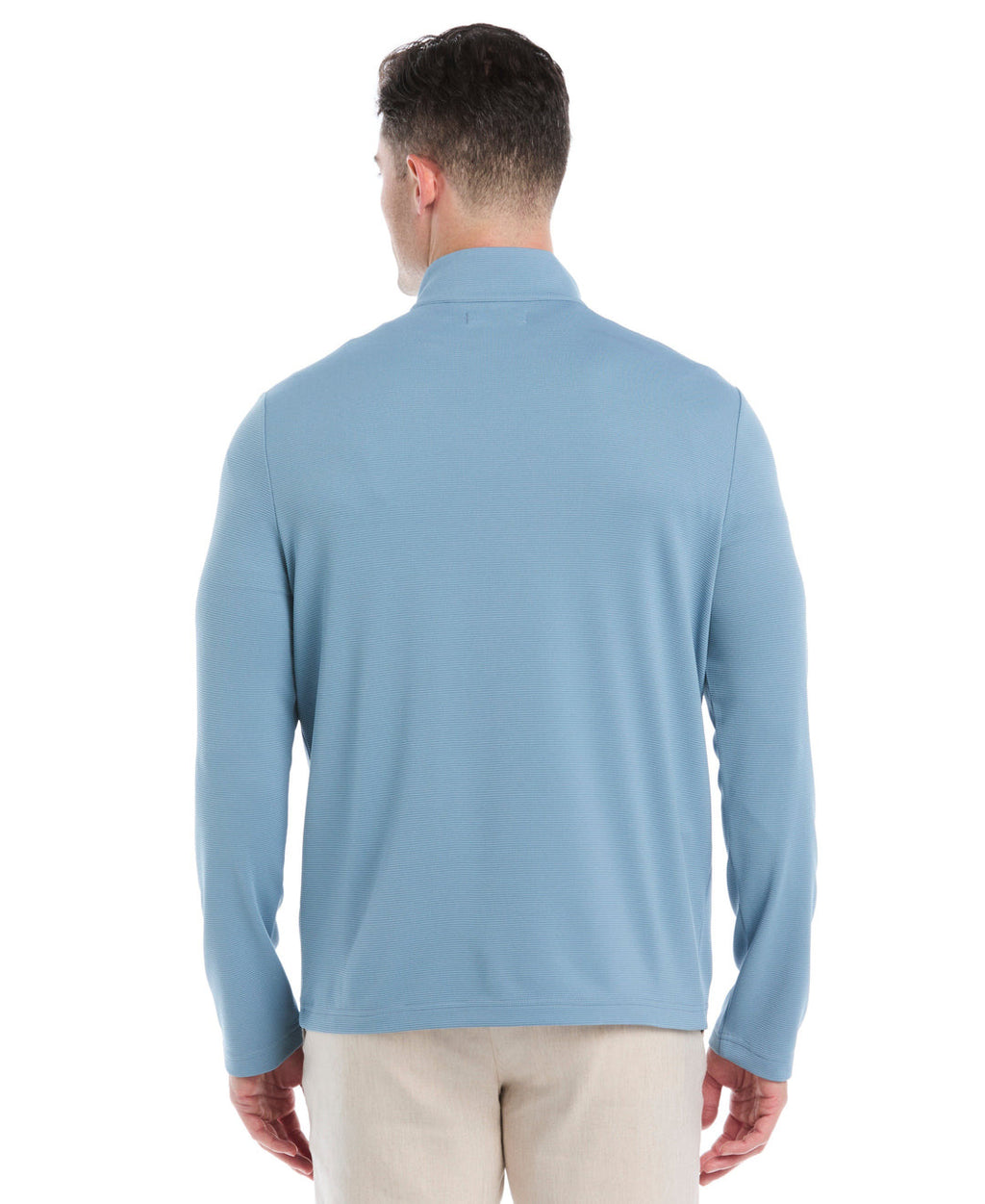 SOLID TEXTURED 1/4 ZIP PULLOVER SWEATER