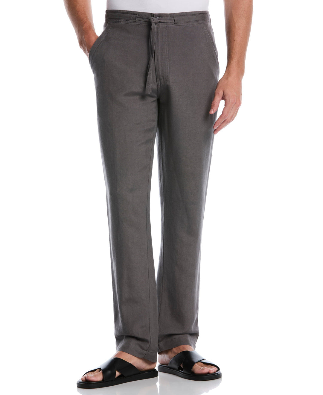 LINEN-BLEND CORE DRAWSTRING PANTS