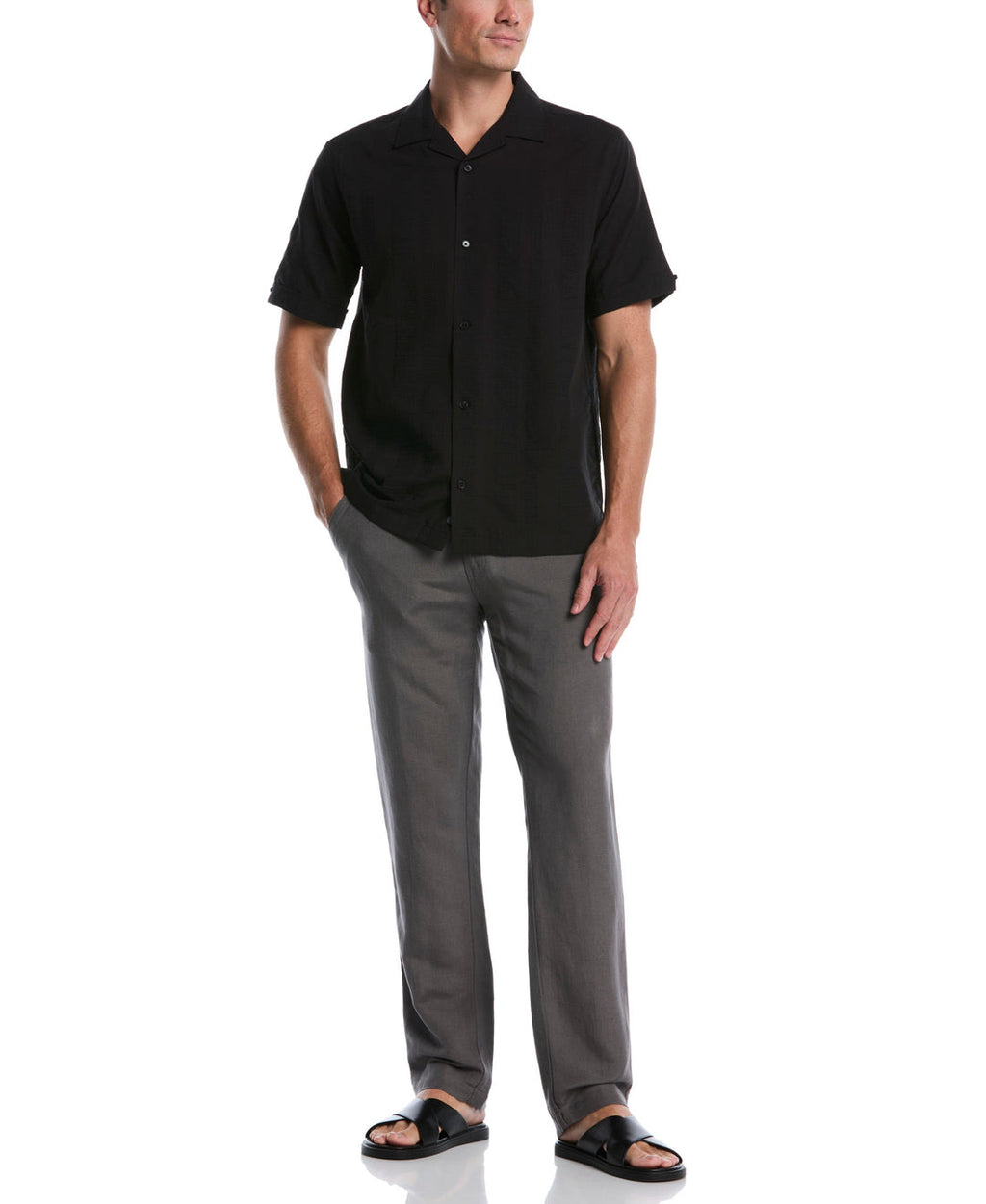 LINEN-BLEND CORE DRAWSTRING PANTS