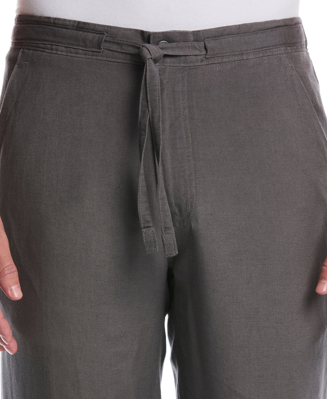 LINEN-BLEND CORE DRAWSTRING PANTS