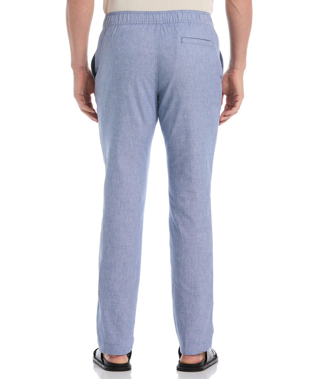 COTTON LINEN BLEND STRETCH DRAWSTRING PANT