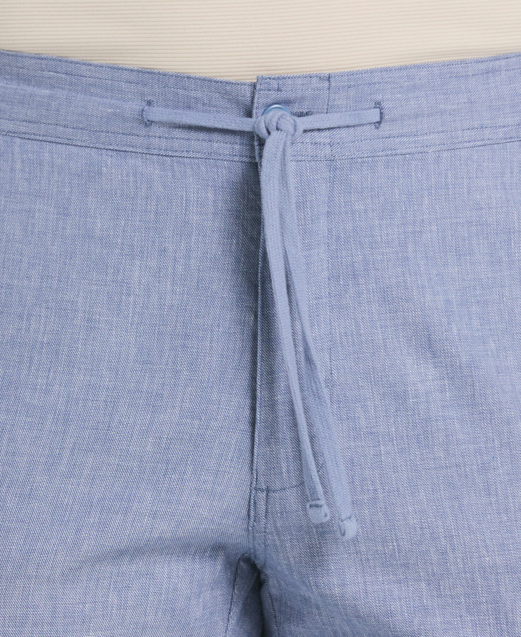 COTTON LINEN BLEND STRETCH DRAWSTRING PANT