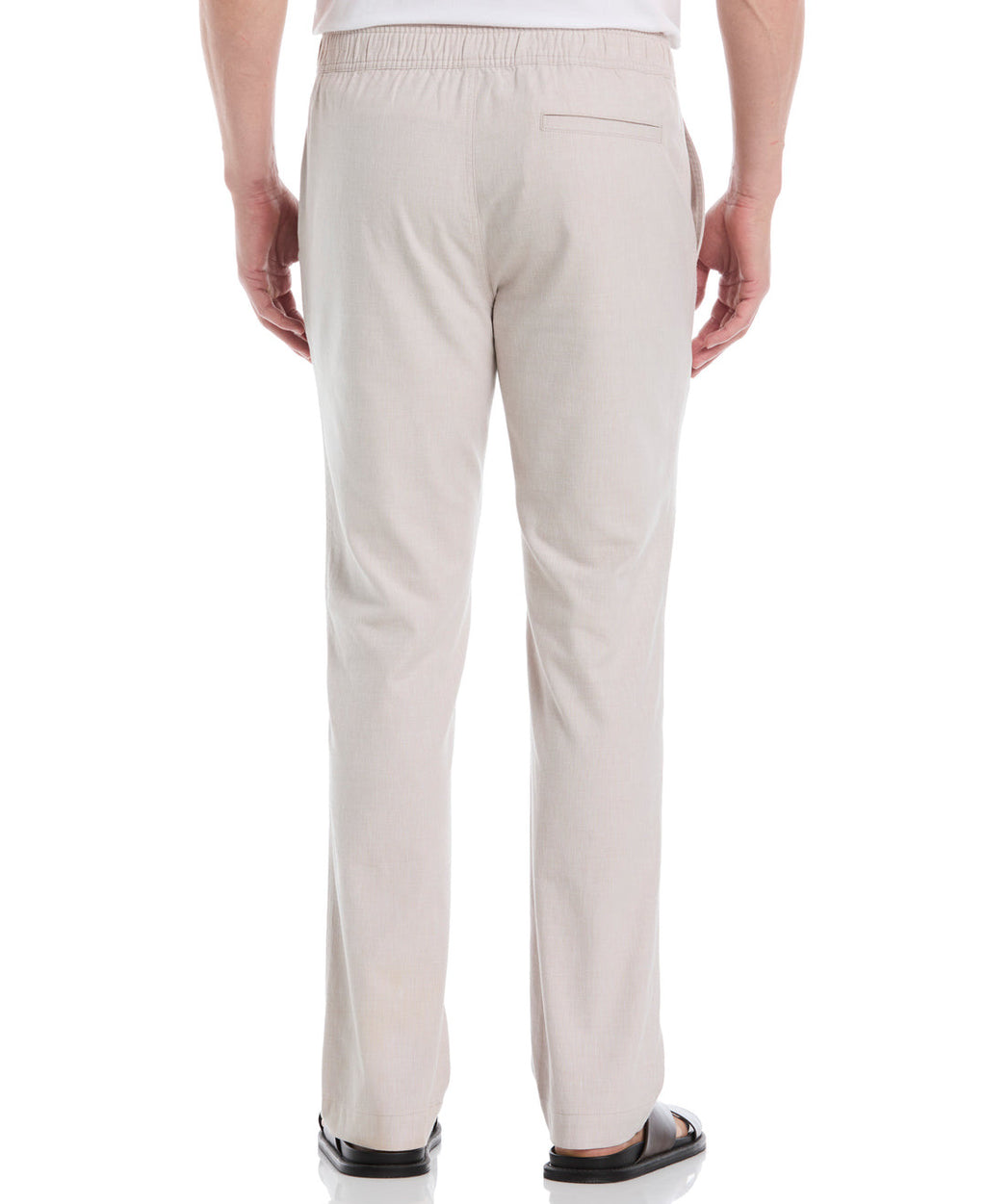 COTTON LINEN BLEND STRETCH DRAWSTRING PANT