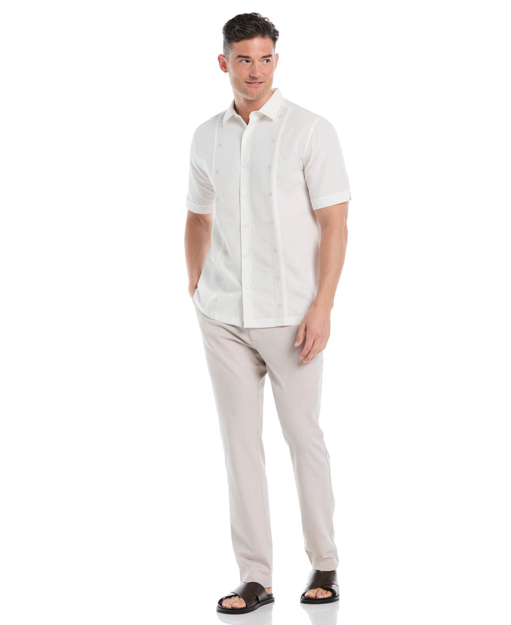 COTTON LINEN BLEND STRETCH DRAWSTRING PANT