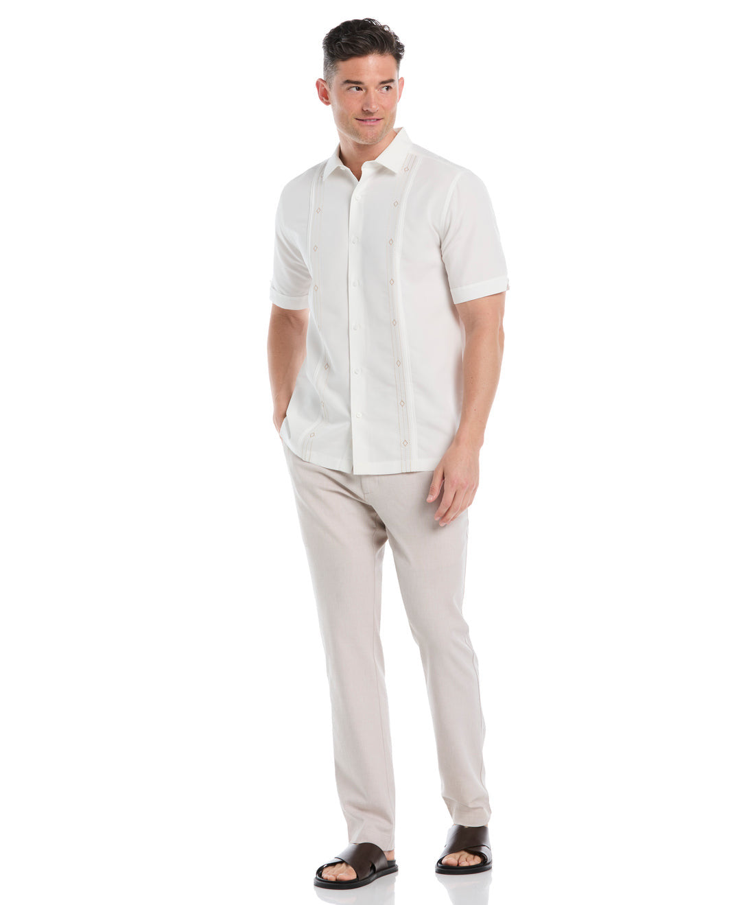 COTTON LINEN BLEND STRETCH DRAWSTRING PANT