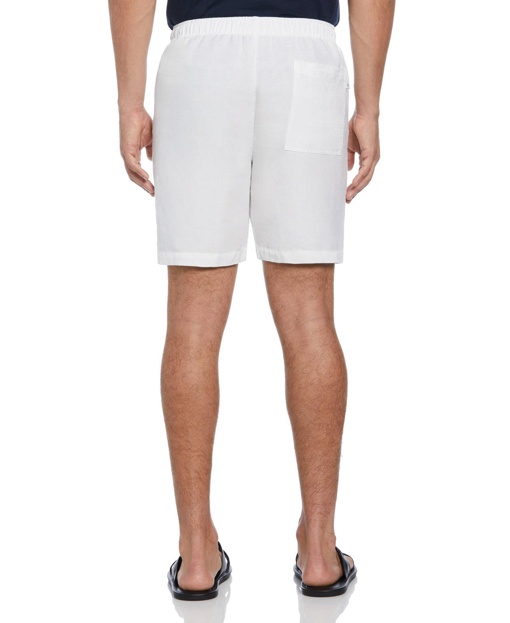 LINEN-BLEND PULL ON DRAWSTRING SHORTS