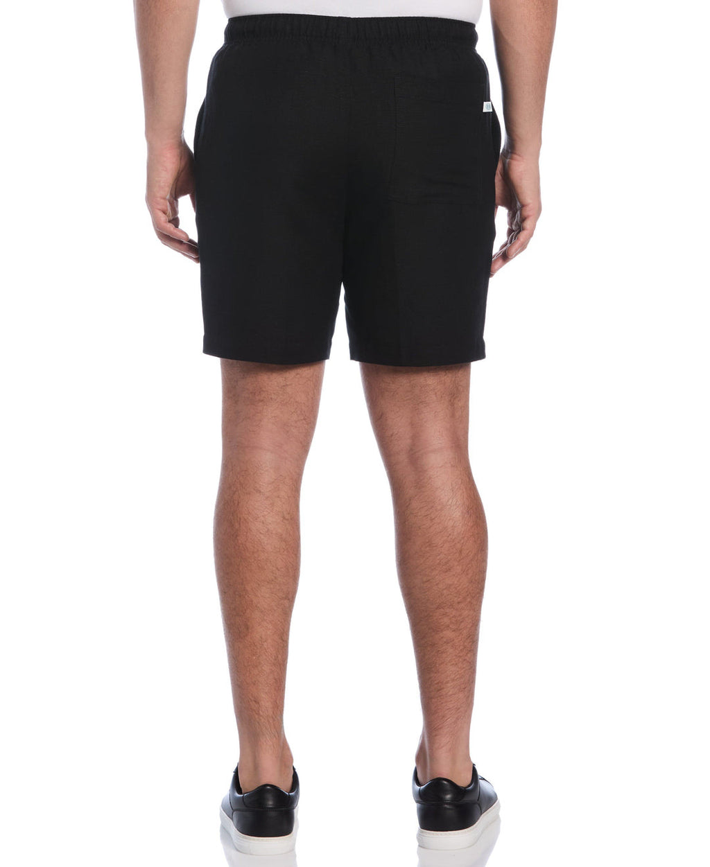 LINEN-BLEND PULL ON DRAWSTRING SHORTS