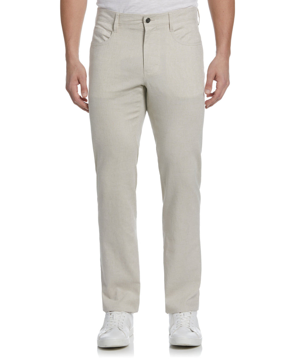 LINEN-BLEND 5-POCKET PANTS