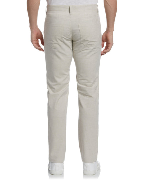 LINEN-BLEND 5-POCKET PANTS