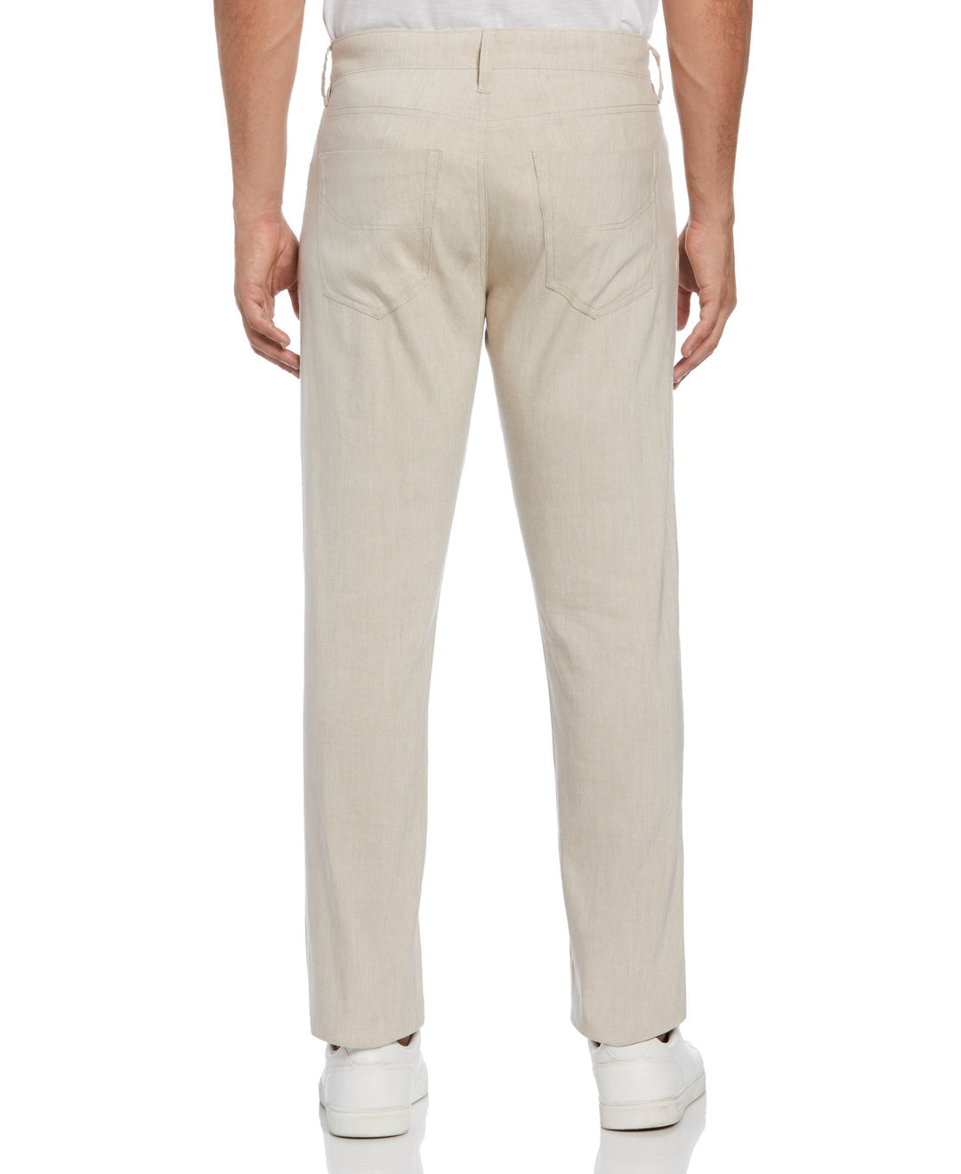 LINEN-BLEND STRETCH 5-POCKET PANTS