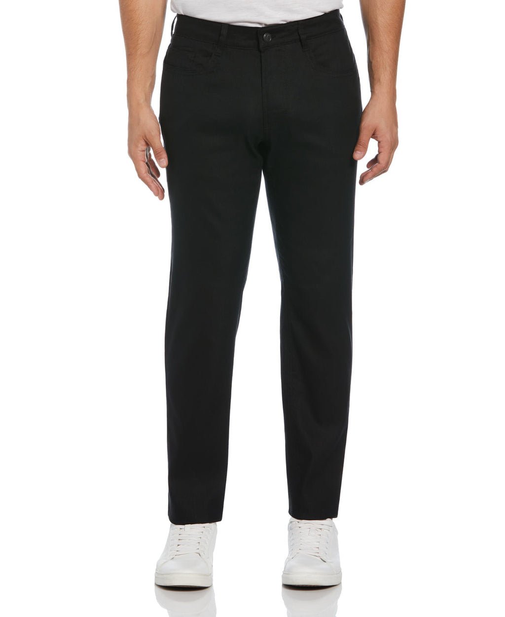 LINEN-BLEND STRETCH 5-POCKET PANTS