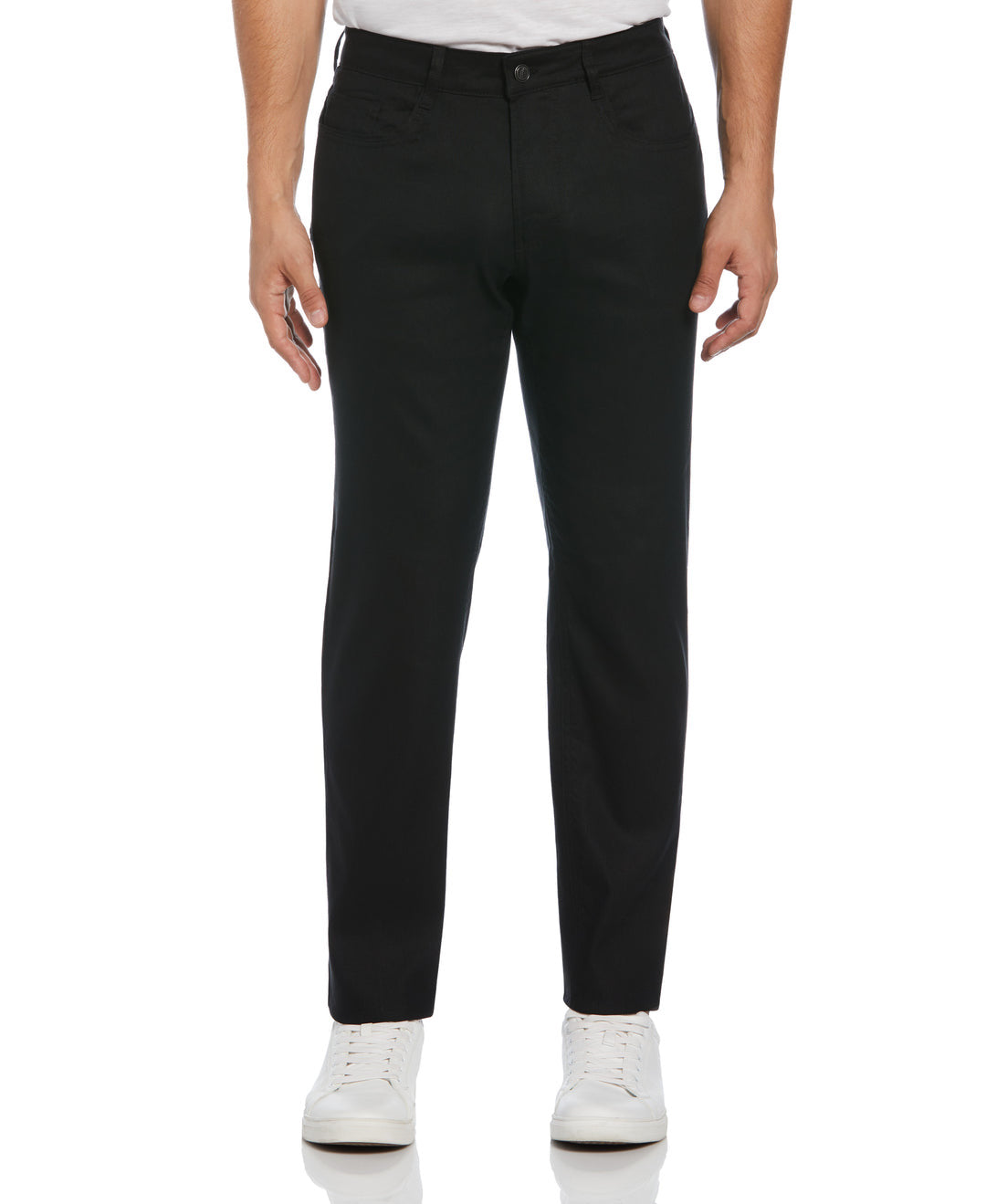 LINEN-BLEND STRETCH 5-POCKET PANTS