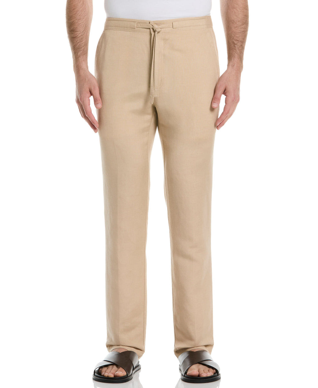 LINEN-BLEND CORE DRAWSTRING PANTS