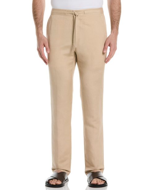 LINEN-BLEND CORE DRAWSTRING PANTS