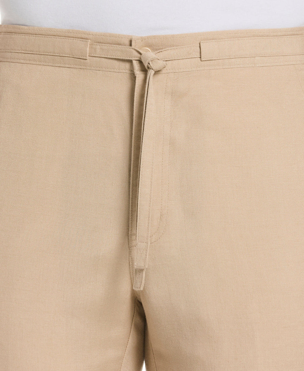 LINEN-BLEND CORE DRAWSTRING PANTS